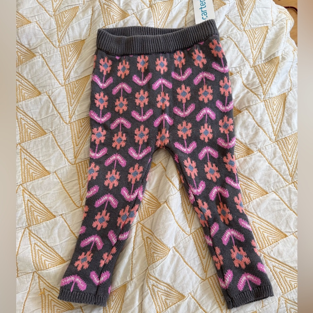 NWT Carter's Floral Sweater Leggings for baby